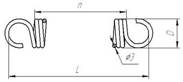 Пружина растяжения, пружина мебельная 
